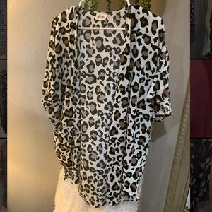 Leopard print kimono